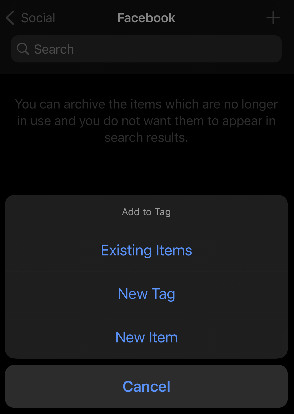 Add tag to new Item in Enpass on iOS device